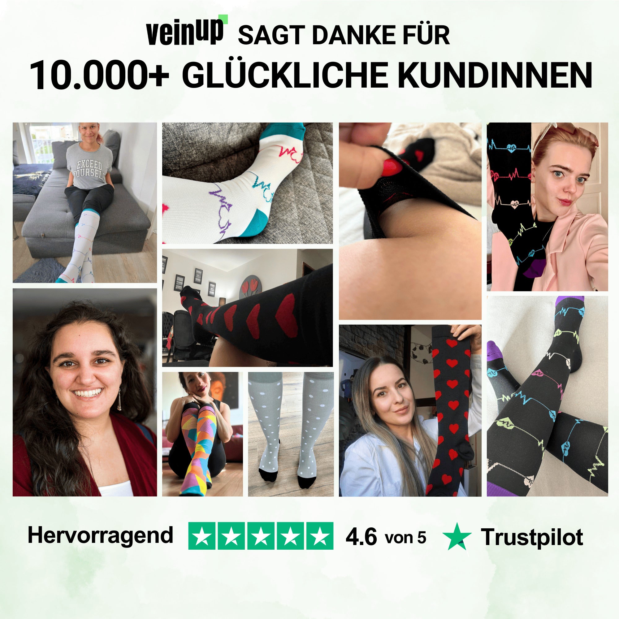 Kompressionsstrümpfe extra breit Blumen - VeinUp