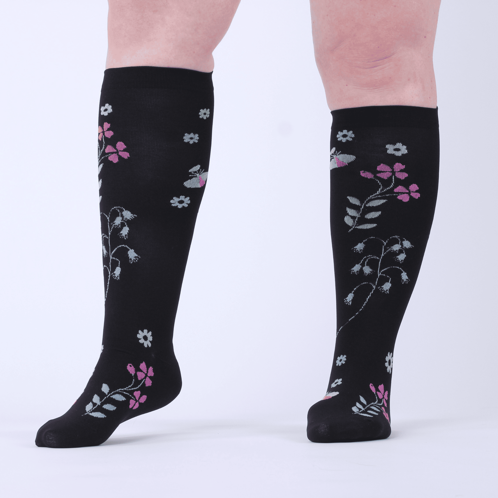 Kompressionsstrümpfe extra breit Blumen VeinUp