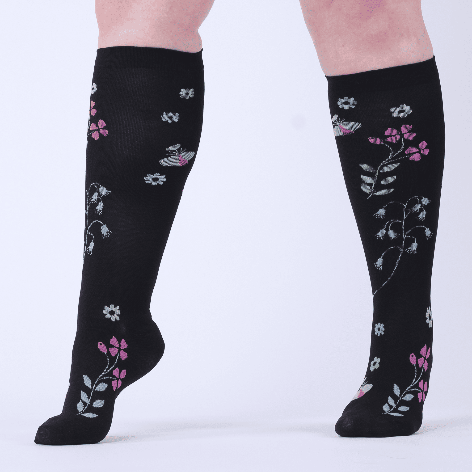 Kompressionsstrümpfe extra breit Blumen VeinUp