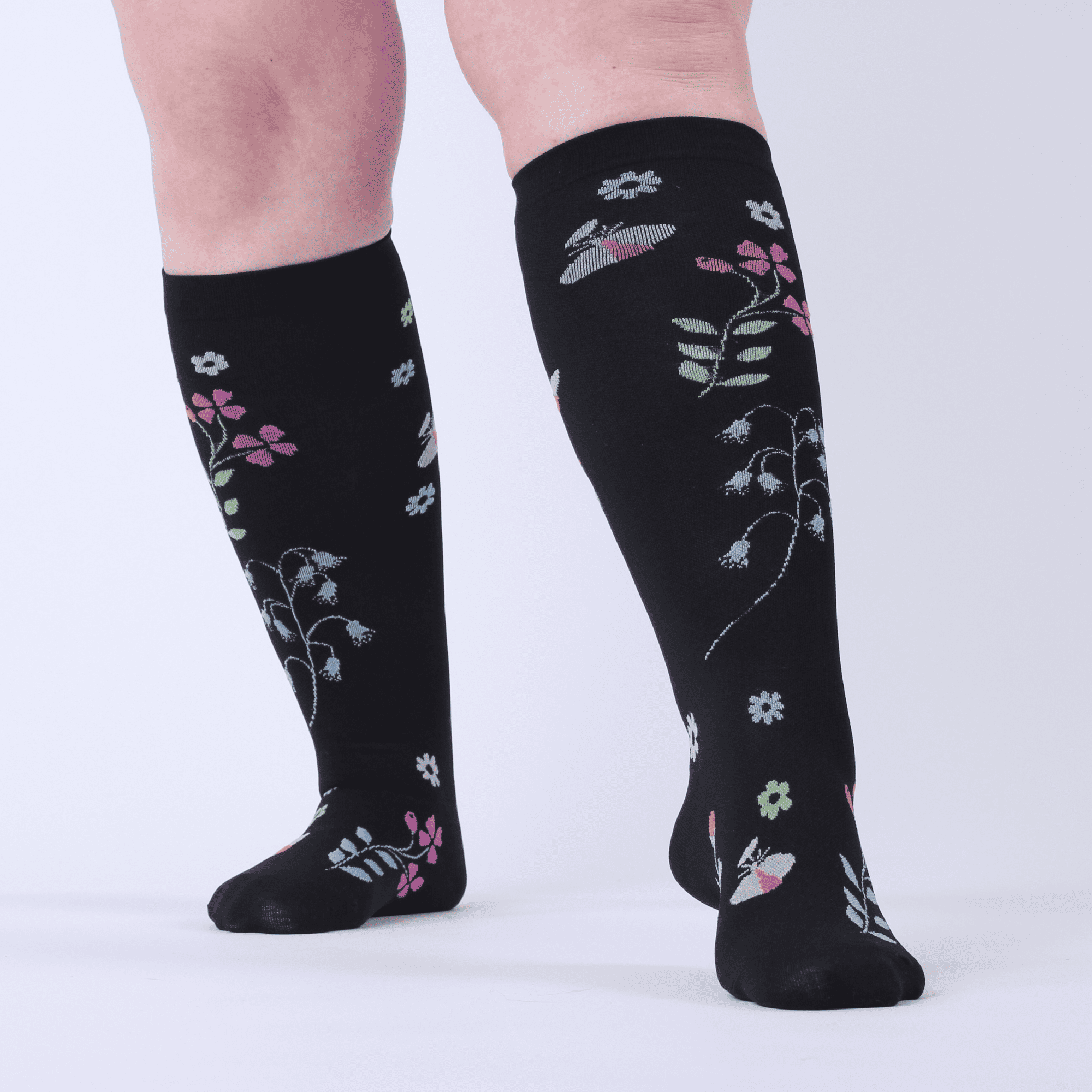 Kompressionsstrümpfe extra breit Blumen VeinUp