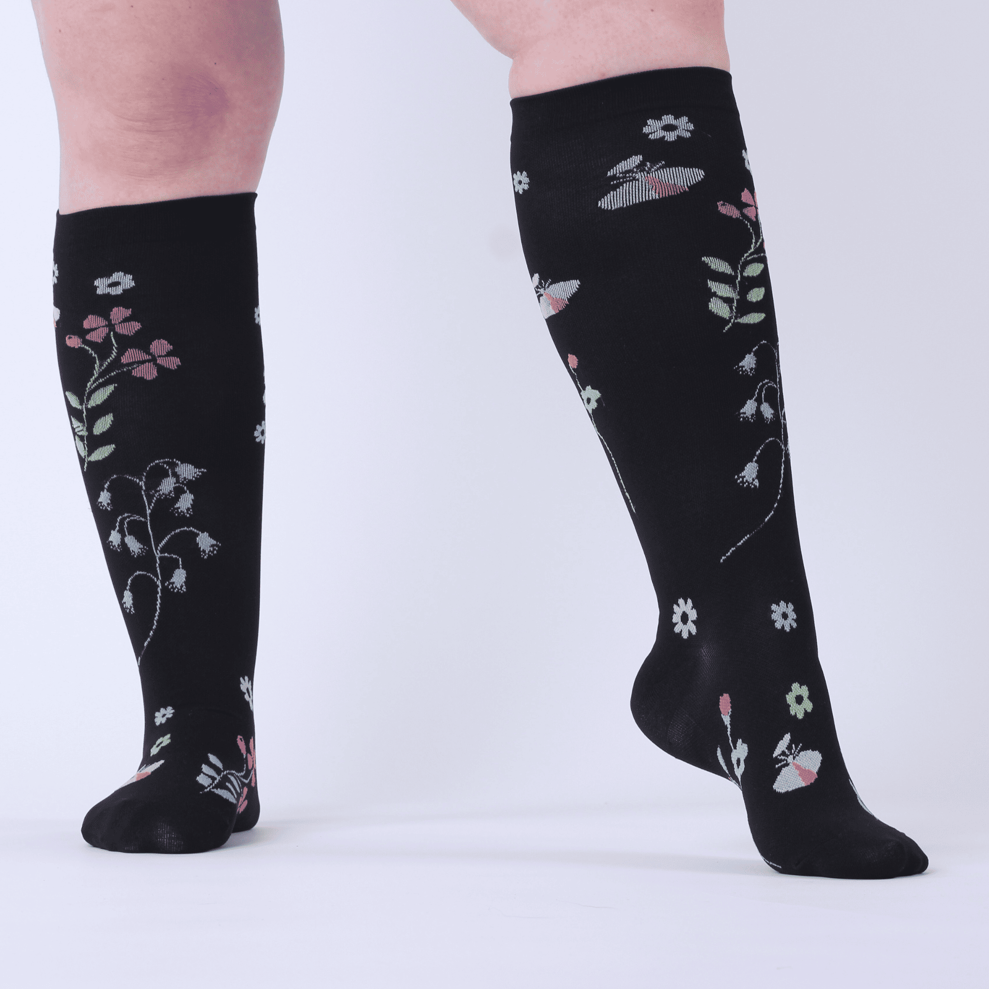 Kompressionsstrümpfe extra breit Blumen VeinUp