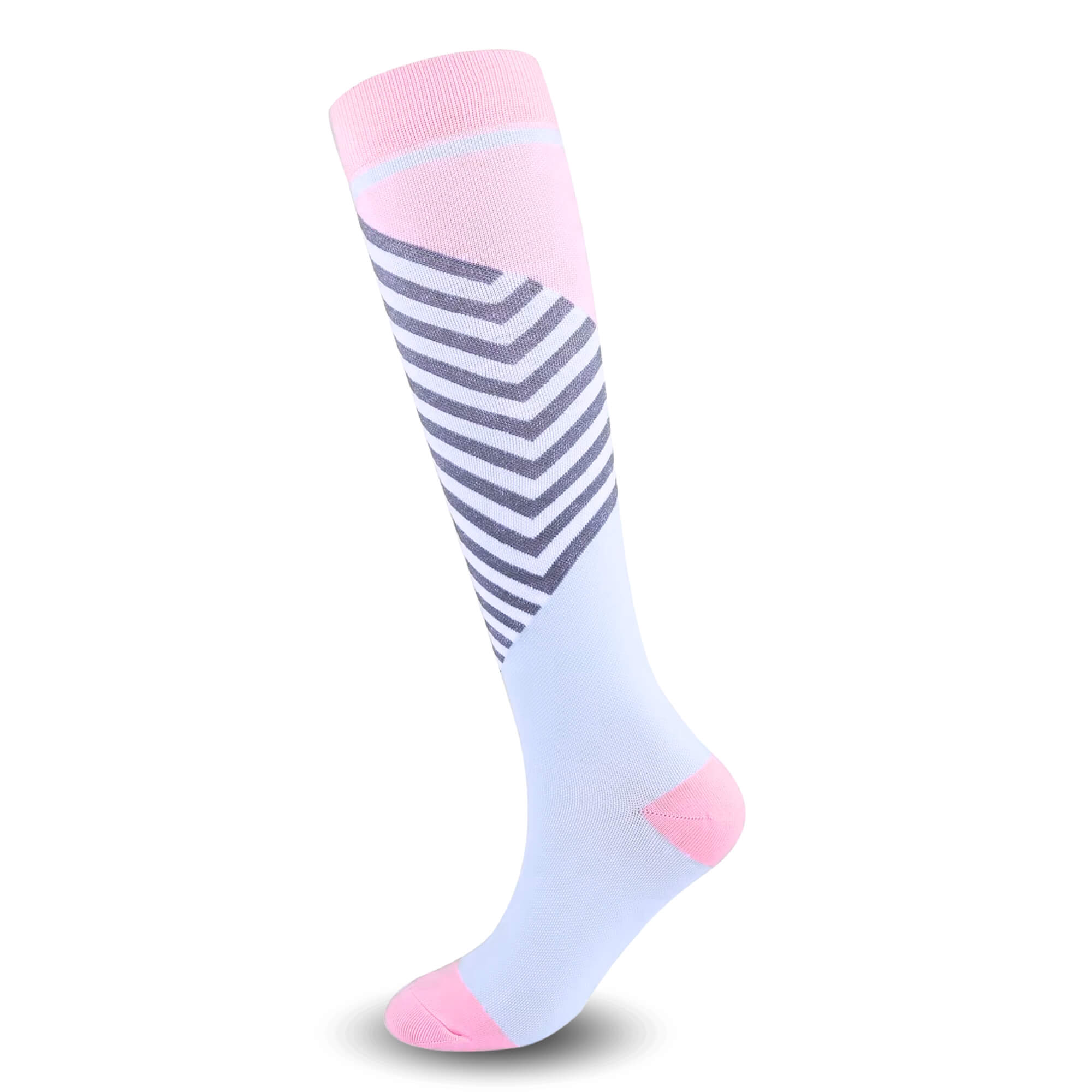 Stützstrümpfe Pink/Weiß mit Zebra Design