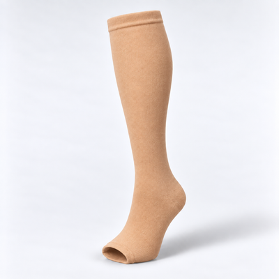 Kompressionsstrümpfe zehenfrei Beige