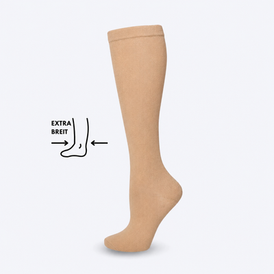 Kompressionsstrümpfe extra breit Beige
